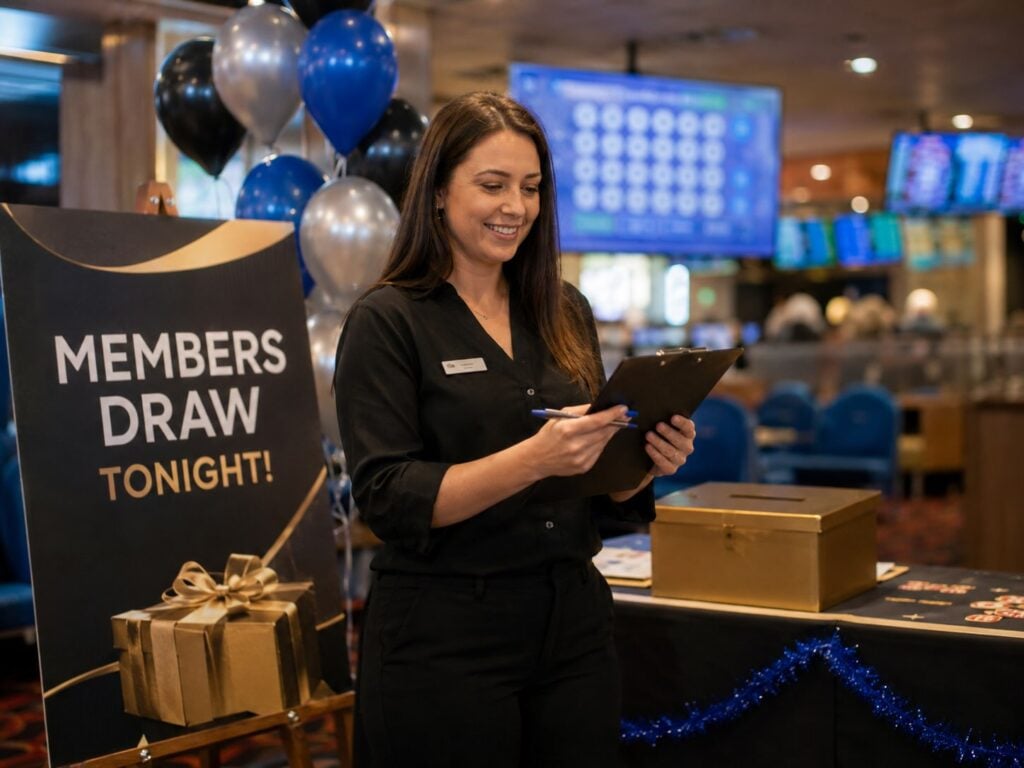Events Coordinator Managing a Members Draw