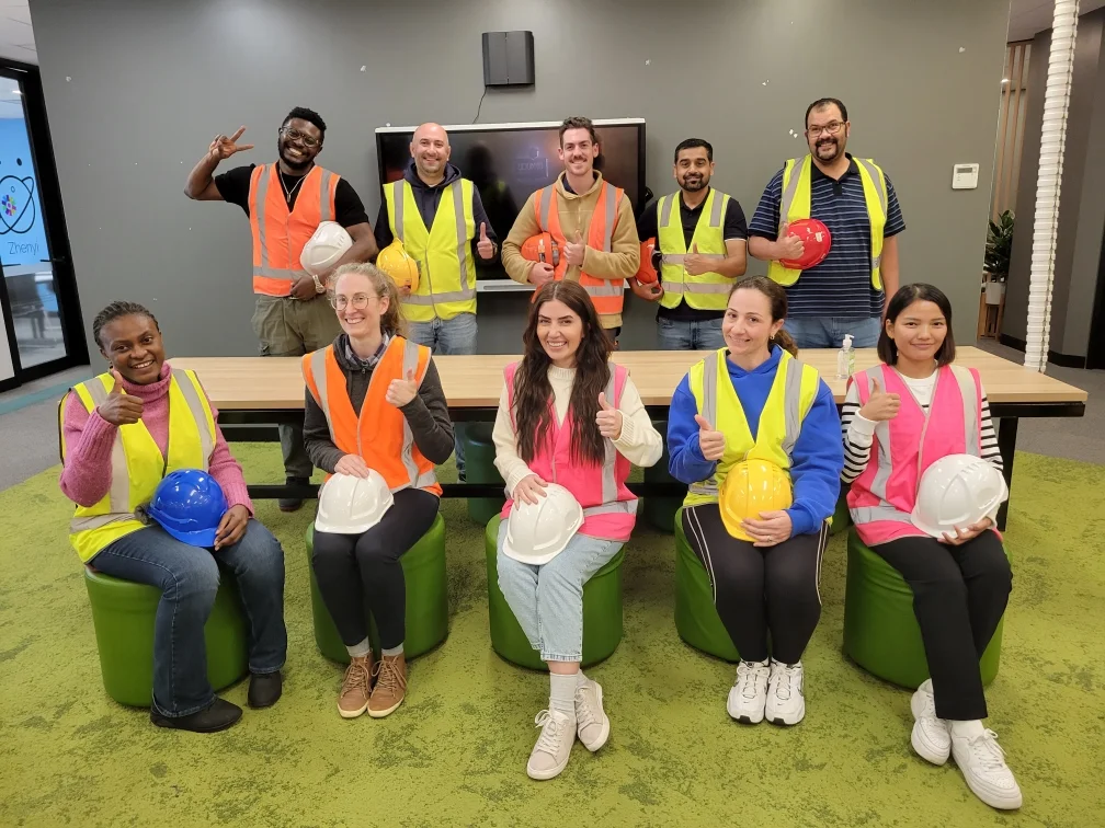 Group of students taking a White Card course in Australia
