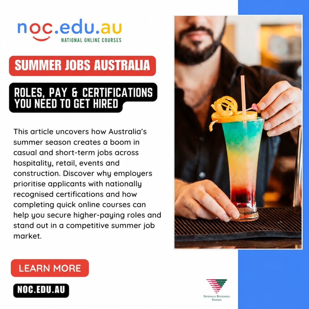 Summer jobs in Australia NOC illustration