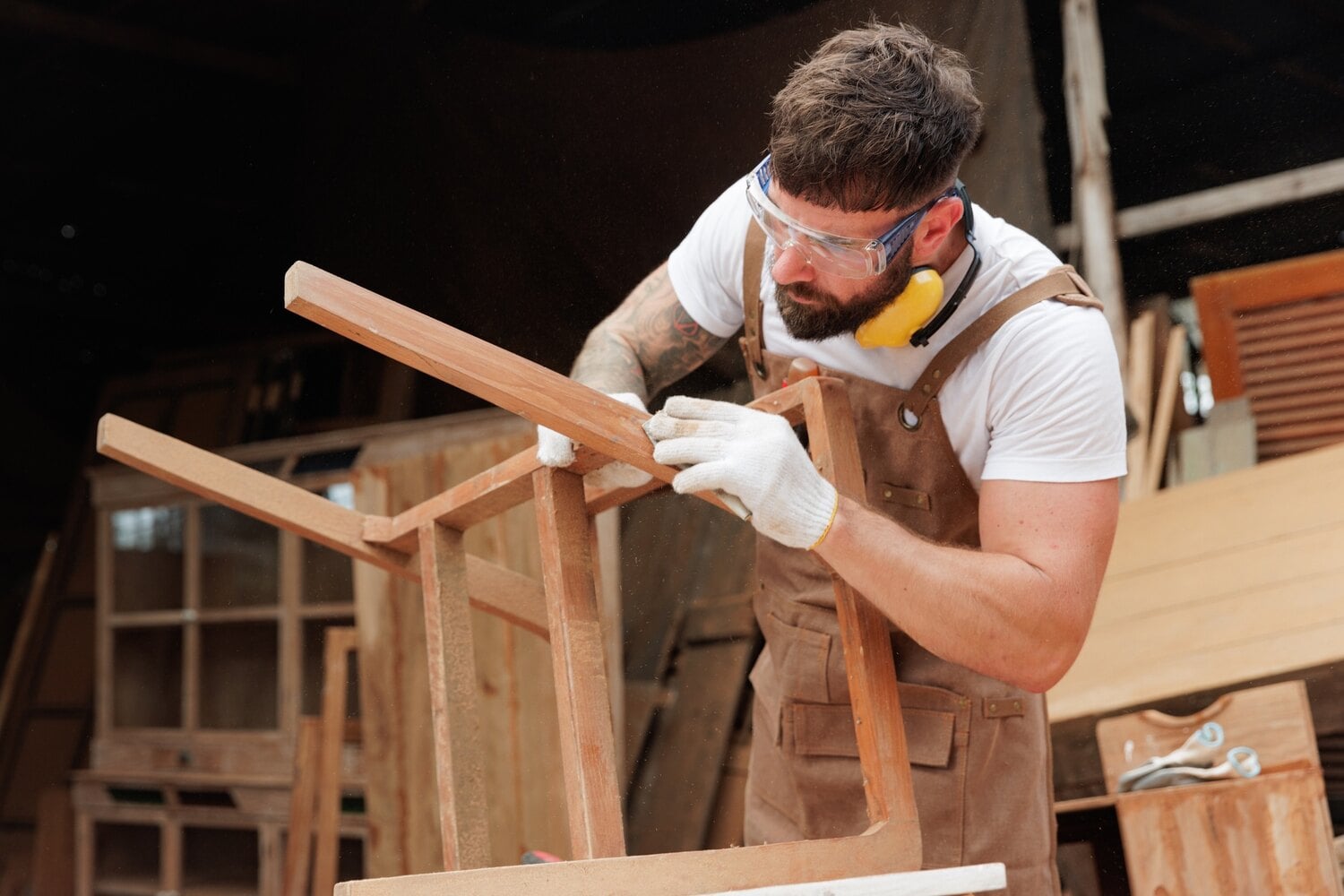 Apprentice Carpenter at work in Australia