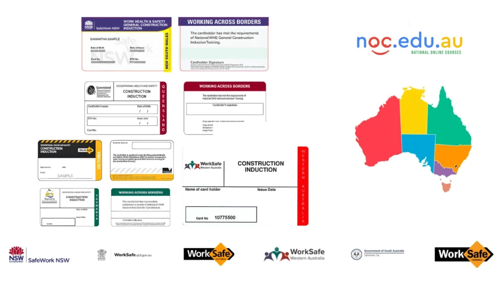 Map of Australia and state bodies for white card