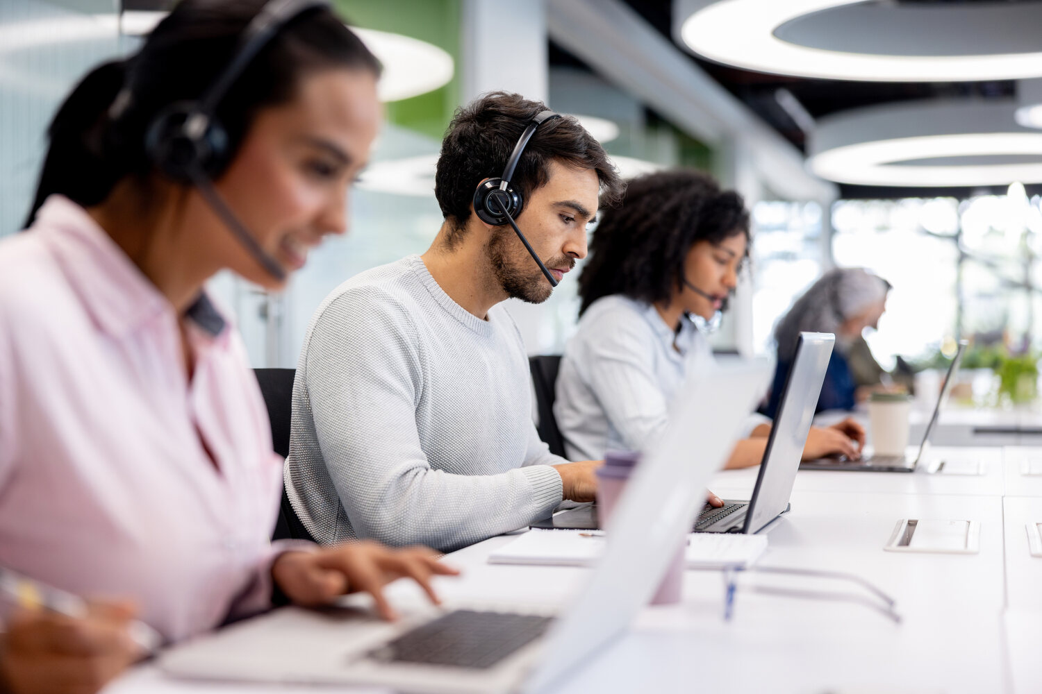 customer service members at work