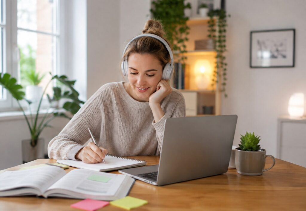 expat in Australia taking a course online